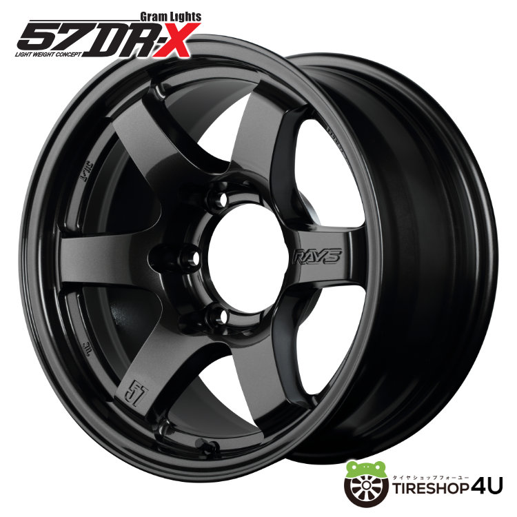 4本セット レイズ 57DR-X 57DRX 16x6.5J 6/139.7 +38 AXZ MUDSTAR マッドスター ラジアル A/T 215/65R16 ホワイトレター ハイエース200の画像