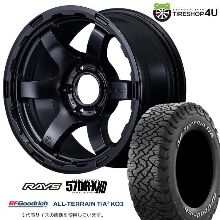 4本セット RAYS 57DR-X 57DRX HD 18x9.0J 6/139.7+0 SB BFGoodrich All-Terrain KO3 285/65R18 ホワイトレター プラド ハイラックス O/F