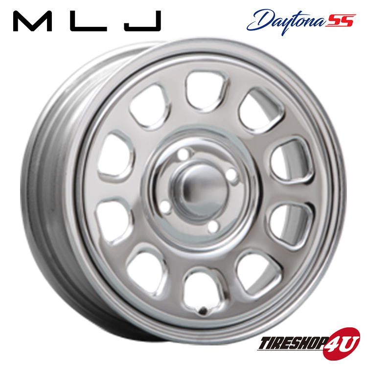 4本セット MLJ DAYTONA SS 14x5.0J 4/100 +42 CR YOKOHAMA GEOLANDAR X-AT G016A 155/65R14 ブラックレター 軽自動車の画像