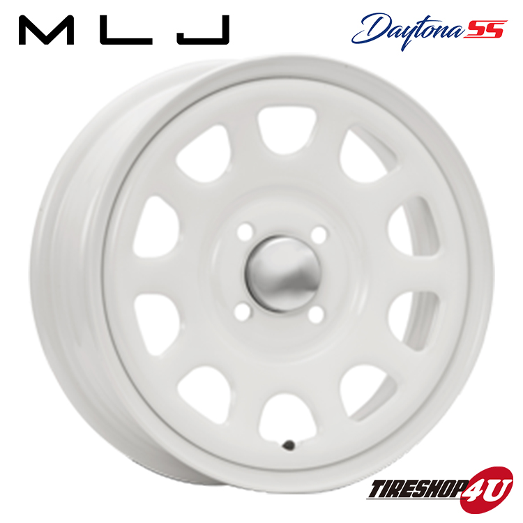 4本セット MLJ DAYTONA SS 14x5.0J 4/100 +42 WH YOKOHAMA GEOLANDAR X 