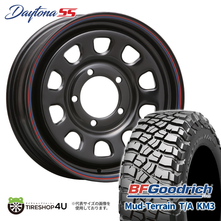 4本セット MLJ DAYTONA SS 15x6.0J 5/139.7 +0 BK BFGoodrich Mud Terrain T/A KM3 215/75R15 BL ジムニーシエラ JB74 JB43 W :DAYTONASS 1560 5H139 0 BK KM3 2157515:TIRE SHOP 4U 4号店