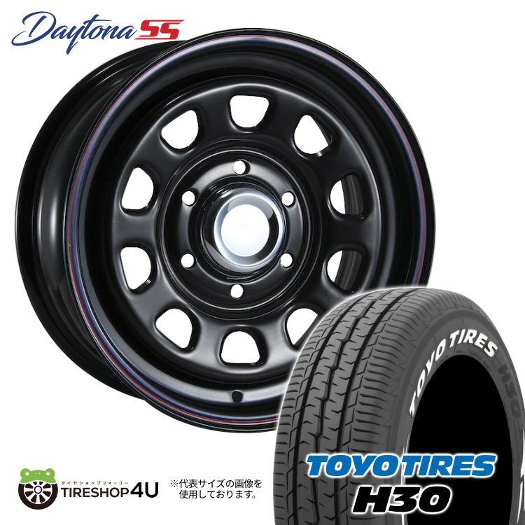 4本セット MLJ DAYTONA SS 16x6.5J 6/139.7 +45 BK TOYO トーヨー H30 215/65R16 ホワイトレター NV350 キャラバン :DAYTONASS 1665 6H139 45 BK H30 2156516:TIRE SHOP 4U 4号店