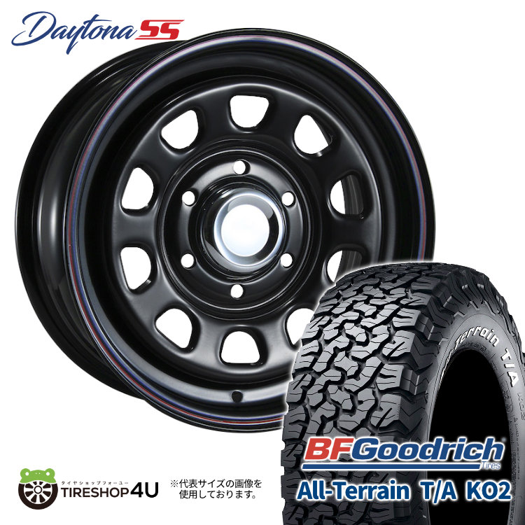 4本セット DAYTONA SS デイトナSS 16x6.5J 6/139.7 +45 BK BFG オールテレーン T/A KO2 215/70R16 RWL NV350 キャラバン :DAYTONASS 1665 6H139 45 BK KO2 2157016 2:TIRE SHOP 4U 4号店