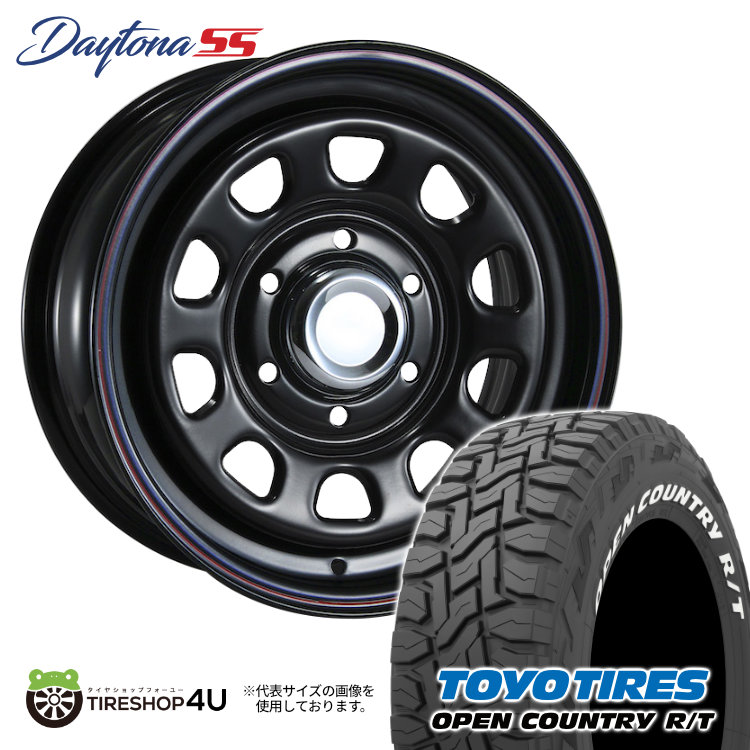 4本セット MLJ DAYTONA SS 16x6.5J 6/139.7 +45 BK TOYO OPEN COUNTRY R/T 215/65R16 C ホワイトレター NV350 キャラバン :DAYTONASS 1665 6H139 45 BK OPEN RT 2156516:TIRE SHOP 4U 4号店