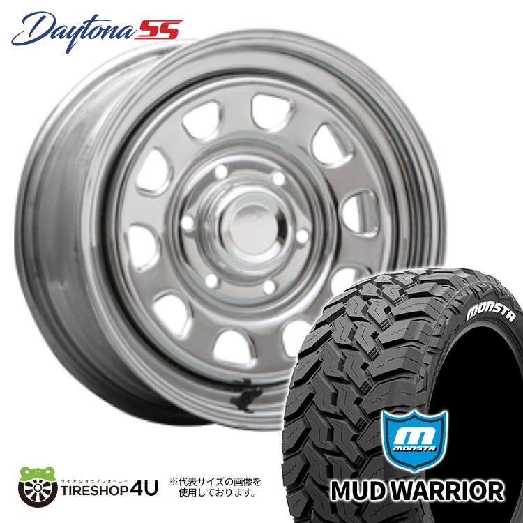 4本セット DAYTONA SS デイトナ 16x6.5J 6/139.7 +45 CR MONSTA MUD WARRIOR M/T 215/70R16 ホワイトレター NV350 キャラバン E26 E25 :MONSTA21570R16 066:TIRE SHOP 4U 4号店