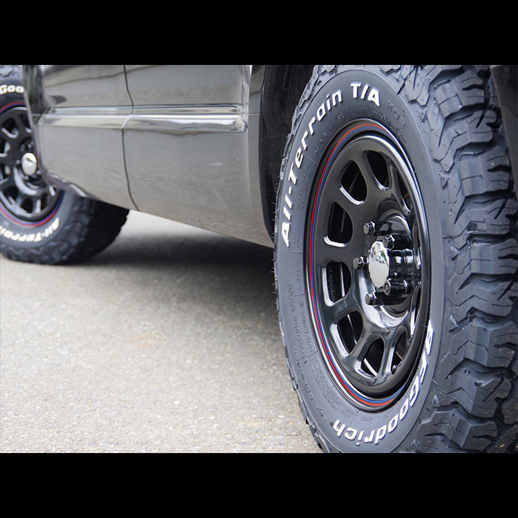 4本セット DAYTONA SS デイトナ 15x6.0J 4/100 +30 BK MUDSTAR radial A/T 175/65R15 ホワイトレター プロボックス サクシード｜tireshop4u-4｜04