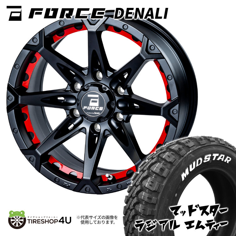 ホイールセット RADIAL FORCE タイヤ付き 4本セット FORCE DENALI 18x8.0J 6/139.7+15 MBK MUDSTAR radial M/T