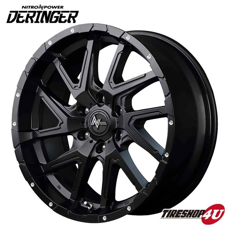 4本セット NITROPOWER DERINGER 20x8.5J 6/139.7 +20 SGBK TOYO OPEN COUNTRY A/T3W 265/50R20 ホワイトレター プラド ハイラックスの画像
