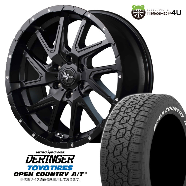 4本セット NITROPOWER DERINGER 20x8.5J 6/139.7 +20 SGBK TOYO OPEN COUNTRY A/T3W 265/50R20 ホワイトレター プラド ハイラックス