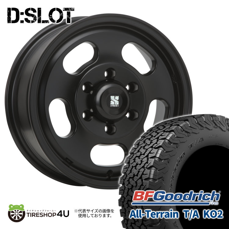 4本セット XTREME J D:SLOT DSLOT 16x6.5J 6/139.7 +38 SBK BFGoodrich All Terain T/A KO2 215/65R16 ブラックレター ハイエース 200系 :DSLOT 054:TIRE SHOP 4U 4号店