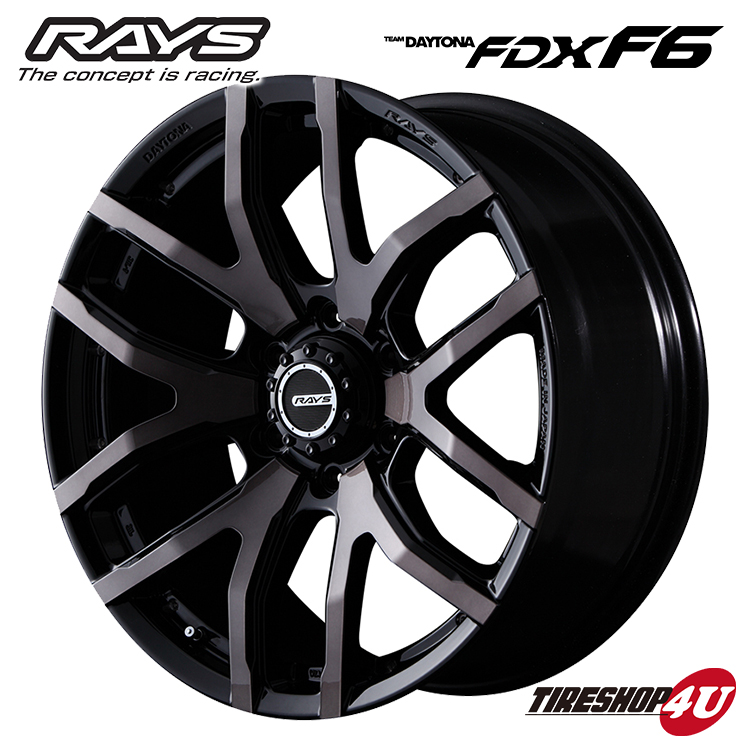 4本セット RAYS DAYTONA FDX F6 20x8.5J 6/139.7+22 KZ MONSTA TERRAIN 