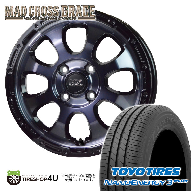 4本セット マッドクロスグレイス GRACE 14x4.5J 4/100 +45 BKC/BK TOYO