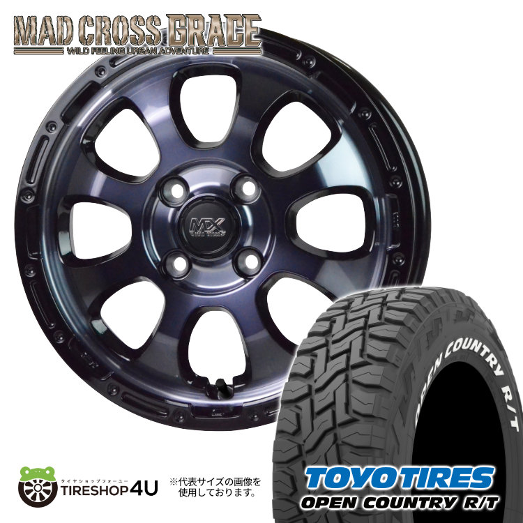 マッドクロス グレイス OPEN COUNTRY R/T 4本セット 4本セット マッドクロスグレイス GRACE 15x4.5J 4/100 +45 BKC/BK TOYO