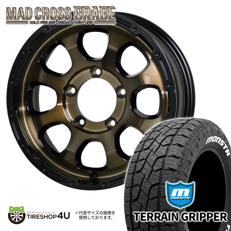 4本セット マッドクロスグレイス GRACE 16x5.5J 5/139.7 +20 BRC/BK MONSTA モンスタ テレーングリッパー A/T 215/70R16 WL ジムニー JB64 :GRACE 1655 5H139 20 BRCBK TERRAINGRIPPER 2157016 2:TIRE SHOP 4U 4号店