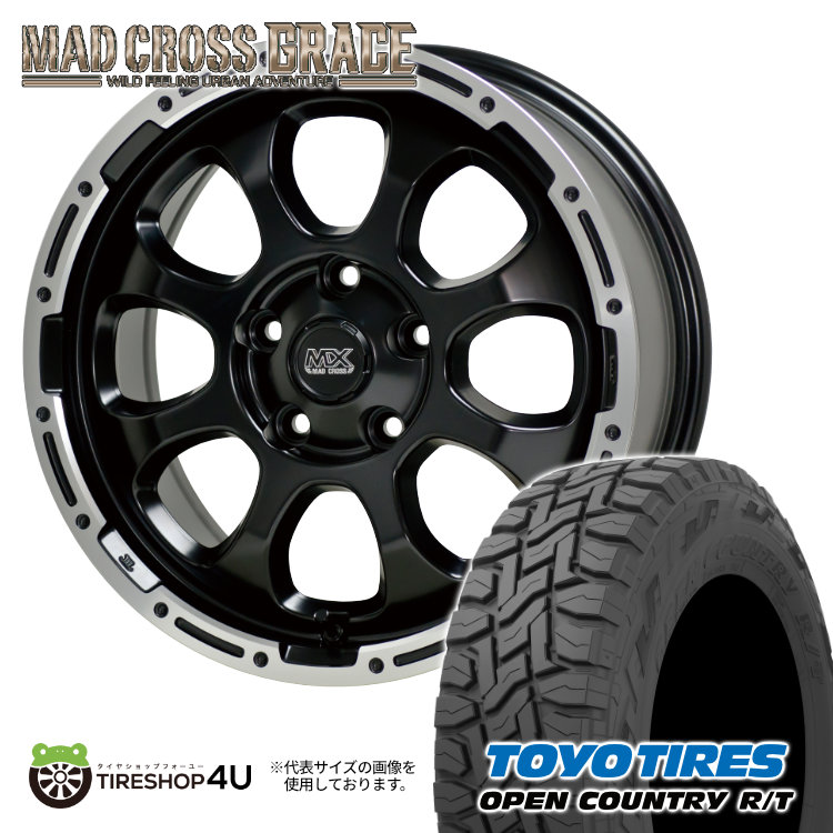 4本セット MAD CROSS GRACE 16x7.0J 5/114.3 +38 GB/P TOYO OPEN COUNTRY R/T 215/70R16 ブラックレター フォレスター アウトランダー :GRACE 406:TIRE SHOP 4U 4号店