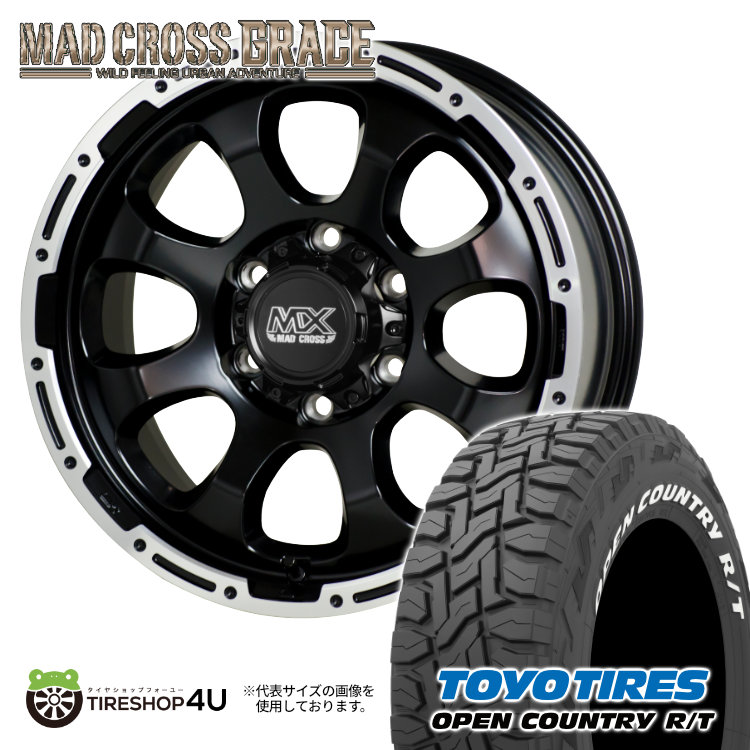 4本セット マッドクロス グレイス GRACE 17x8.0J 6/139.7 +20 GB/P TOYO トーヨー オープンカントリー R/T 285/70R17 WL FJクルーザー :GRACE 055:TIRE SHOP 4U 4号店