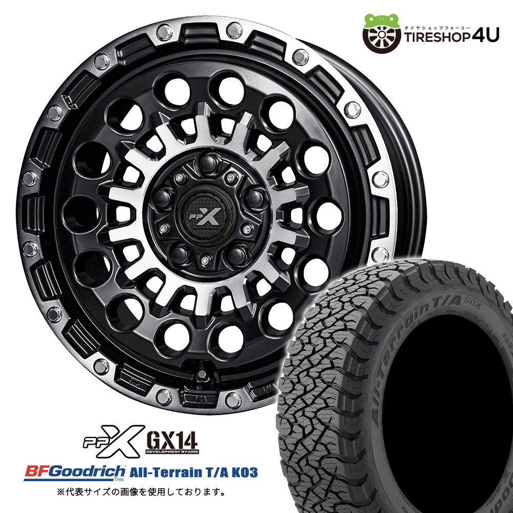 新作ホイール PPX GX14 16インチ 7J +35 PCD114.3-5H×BFグッドリッチKO2 215/70R16 ホワイトレター 新品セット！デリカD:5 カローラクロス 4本セット 共豊 PPX GX14 16x7.0J 5/114.3 +35 MBP BFグッドリッチ