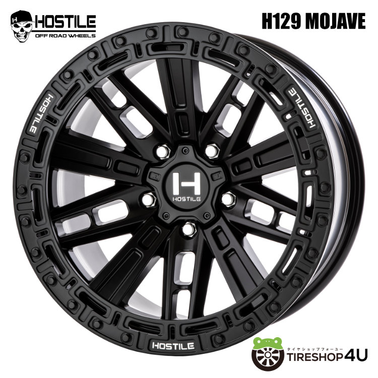 4本セット HOSTILE H129 MOJAVE 17x9.0J 6/139.7 +0 ASP NITTO RIDGE GRAPPLER 265/70R17 プラド オーバーフェンダーサイズの画像