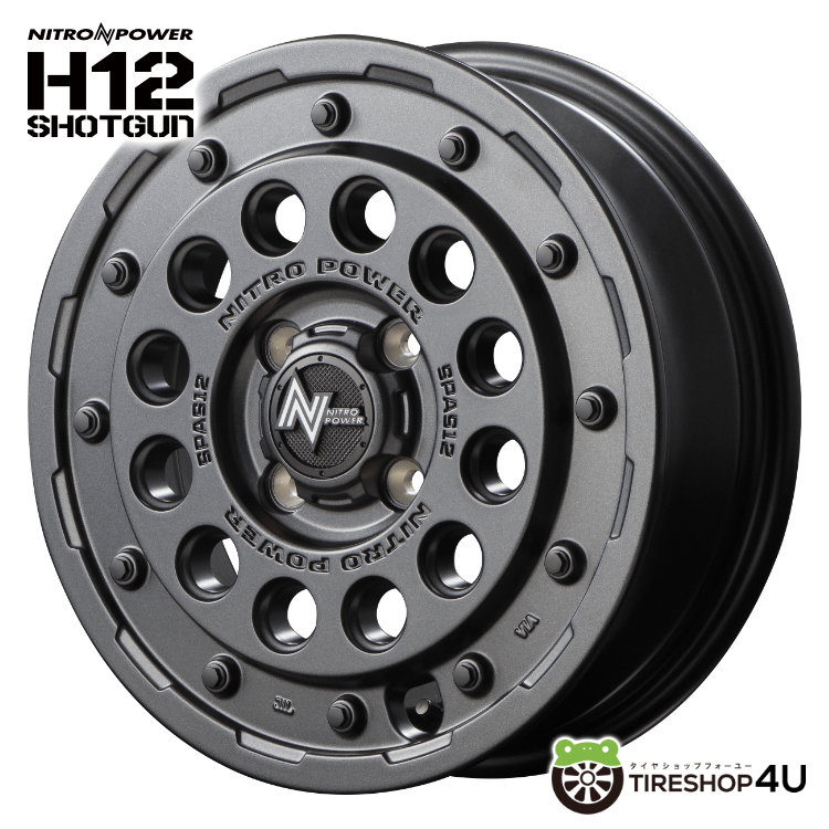 2024〜2025年製 スタッドレス4本セット H12 SHOTGUN 14x5.5J 4/100+40 BB YOKOHAMA iceGUARD7 iG70 175/70R14 50系 160系 プロボックスの画像