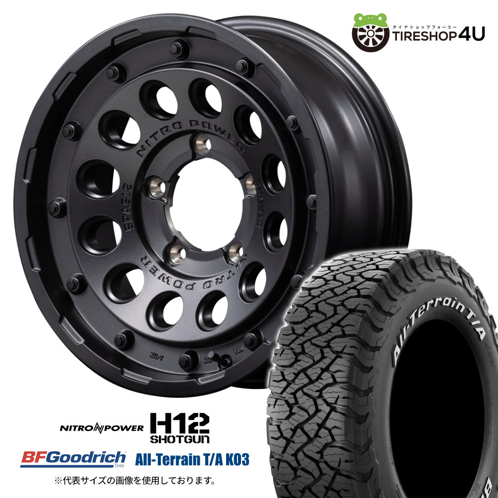 4本セット ナイトロパワー H12ショットガン 16x6.0J 5/139.7 -5 BB BF 