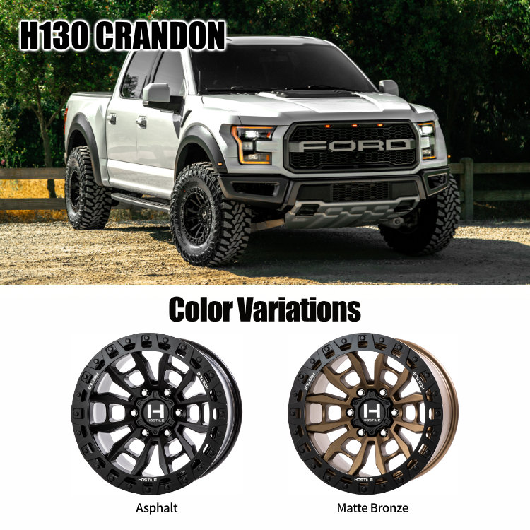 4本セット ホスタイル H130 クランドン 17x9.0J 5/127 +0 MBZ NITTO ニットー リッジグラップラー 265/70R17 ジープ ラングラー O/Fサイズの画像