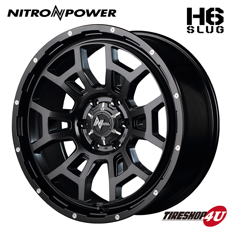 4本セット NITROPOWER H6 SLUG 20x8.5J 6/139.7 +20 SGB TOYO OPEN COUNTRY A/T3W 265/50R20 ホワイトレター プラド ハイラックスの画像