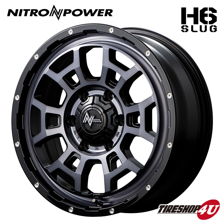 4本セット NITROPOWER H6 SLUG 17x8.0J 6/139.7 +20 BKC BFGoodrich Mud-Terrain T/A KM3 265/70R17 ハイラックスリフトアップ トライトンの画像