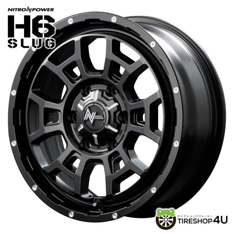 4本セット NITROPOWER H6 SLUG 17x8.0J 6/139.7 +20 SGB BFGoodrich Mud-Terrain T/A KM3 265/70R17 ハイラックスリフトアップ トライトンの画像