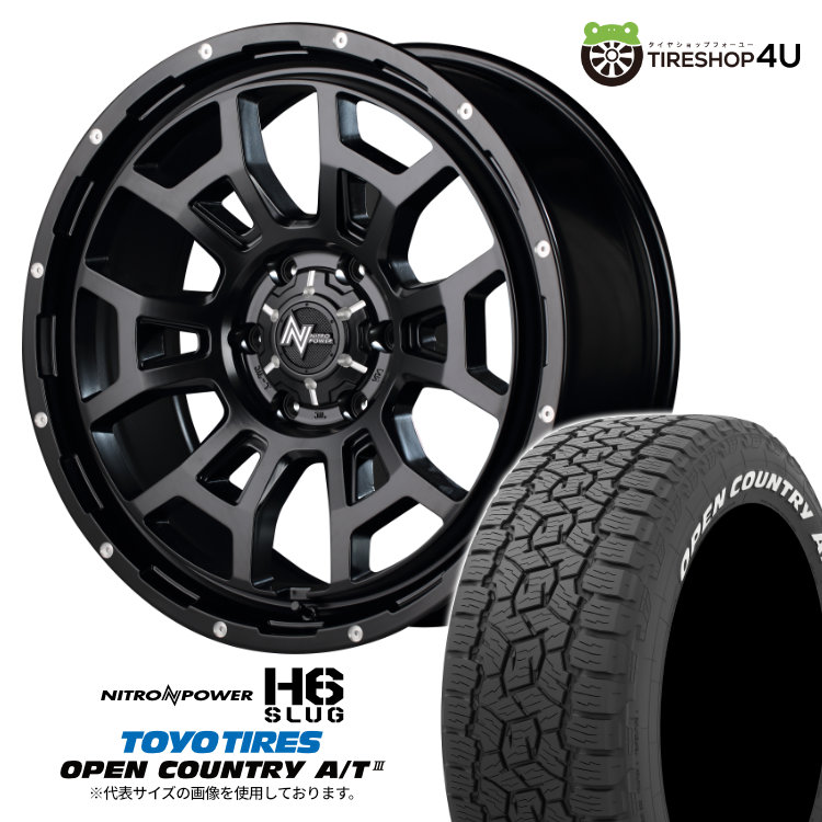 4本セット NITROPOWER H6 SLUG 20x8.5J 6/139.7 +20 SGB TOYO OPEN COUNTRY A/T3W 265/50R20 ホワイトレター プラド ハイラックス