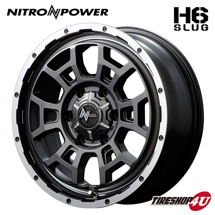 4本セット ナイトロパワー H6スラッグ 17x8.0J 6/139.7 +20 SGG BFグッドリッチ マッドテレーン T/A KM3 265/70R17 プラド FJクルーザーの画像