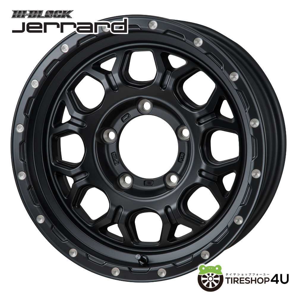 4本セット ハイブロック ジェラード JERRARD 16x5.5J 5/139.7 +22 SBM BFグッドリッチ オールテレーンT/A KO3 215/70R16 WL ジムニー JB23Wの画像
