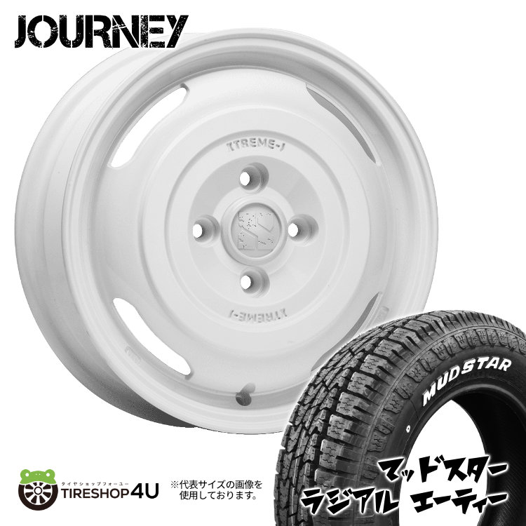 4本セット JOURNEY ジャーニー 14x4.5J 4/100 +43 WH MUDSTAR マッドスター ラジアル A/T 155/65R14 WL 軽自動車 ムーヴ タント ミラ :JOURNEY 1445 4H100 43 WH RADIAL AT 1556514 2:TIRE SHOP 4U 4号店