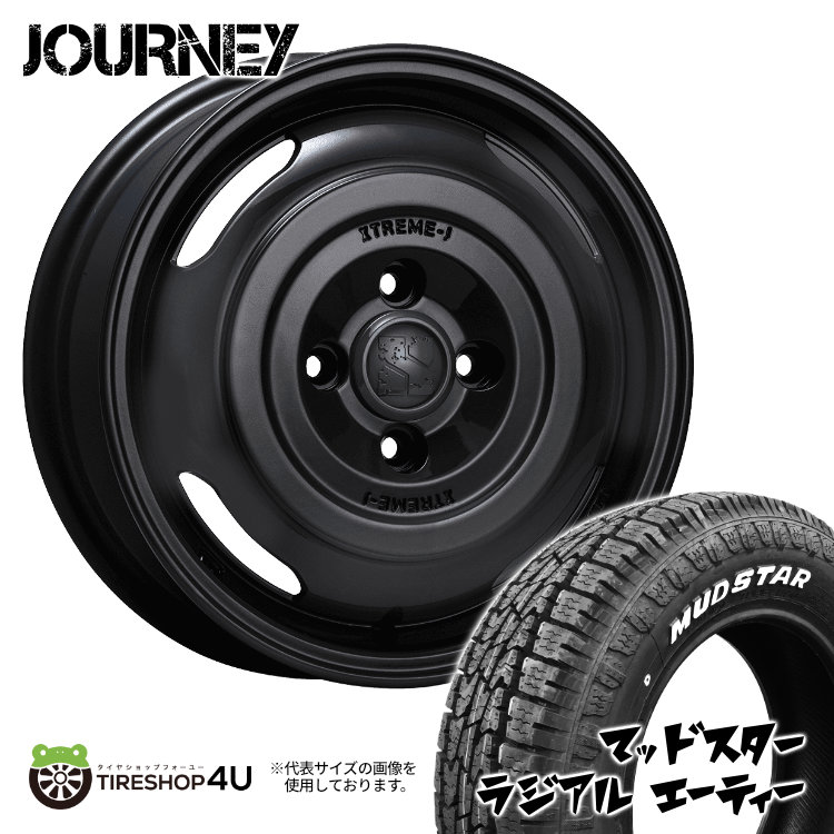 4本セット XTREME J JOURNEY 14x4.5J 4/100 +43 SBK MUDSTAR RADIAL A/T 155/65R14 ホワイトレター 軽自動車 N BOX ラパン スペーシア :JOURNEY 1445 4H100 43 SBK RADIAL AT 1556514:TIRE SHOP 4U 4号店