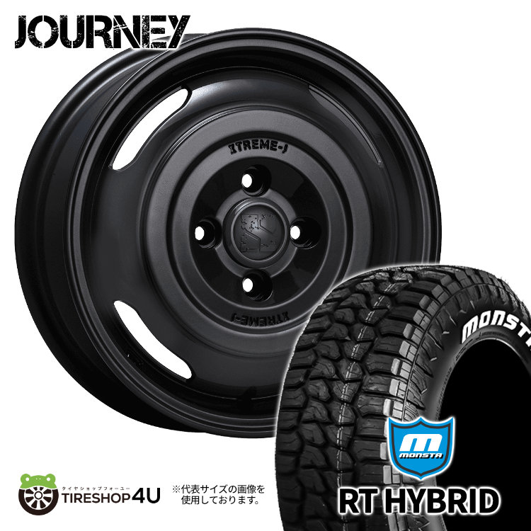 4本セット XTREME J JOURNEY 14x4.5J 4/100 +43 SBK MONSTA RT HYBRID R/T 165/65R14 ホワイトレター デリカミニ ハスラー 軽自動車 :JOURNEY 1445 4H100 43 SBK RTHYBRID 1656514:TIRE SHOP 4U 4号店