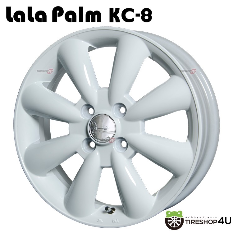 4本セット LaLaPalm KC-8 KC8 13x4.00B 4/100+43 WH MUDSTAR