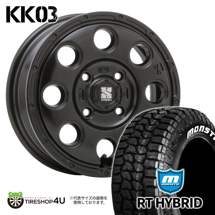 4本セット XTREME J KK03 14x4.5J 4/100 +45 SBK MONSTA RT HYBRID R/T 165/65R14 ホワイトレター ハスラー 軽自動車 軽トラックカスタム車 :KK03 1445 4H SB RTHYBRID 1656514:TIRE SHOP 4U 4号店