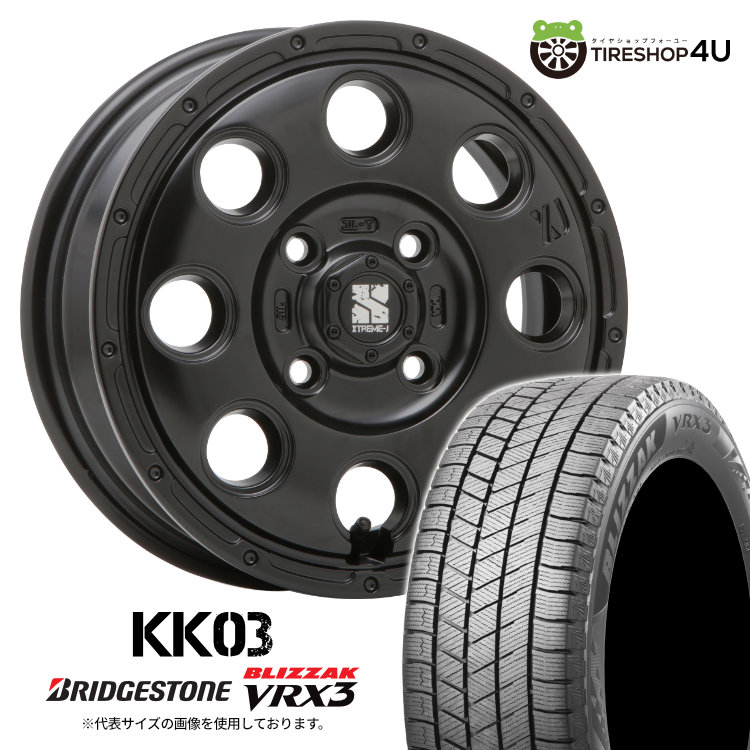 2024〜2025年製 スタッドレス4本仕掛ける XTREME-J KK03 14x4.5J 4/100+45 SBK BRIDGESTONE BLIZZAK VRX3 165/65R14 デリカミニ ハスラー タイヤ、ホイール-車、バイク、自転車