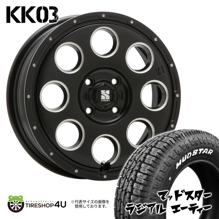 4本セット XTREME J KK03 14x4.5J 4/100 +45 SBM MUDSTAR マッドスター ラジアル A/T 155/65R14 WL 軽自動車 N BOX デイズ ウェイク :KK03 033:TIRE SHOP 4U 4号店