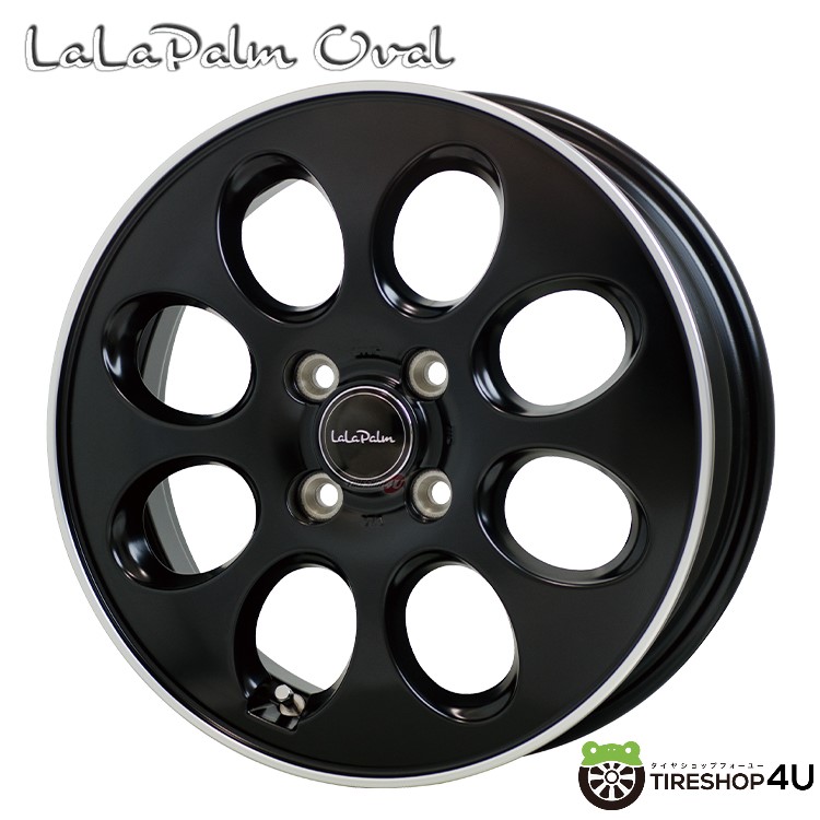 4本セット LaLaPalm oval ララパーム オーバル 14x4.5J 4/100 +45 GBP BRIDGESTONE NEWNO 155/65R14 軽自動車 N-BOX ラパン キャンバスの画像