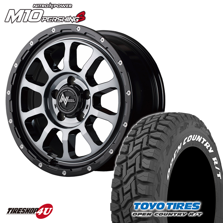 4本セット ナイトロパワー M10パーシング 16x7J 5/114.3 +40 ブラッククリア TOYO トーヨー オープンカントリー R/T 235/70R16 デリカD5 :M10 1670 5H114 DCMC OPEN RT 2357016 2:TIRE SHOP 4U 4号店