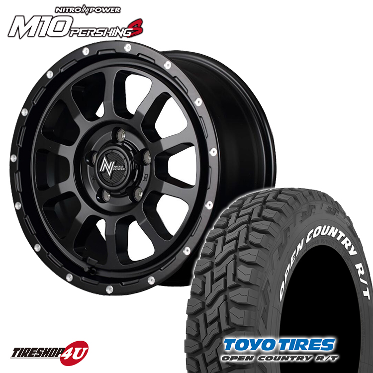 4本セット ナイトロパワー M10パーシング 16x7J 5/114.3 +40 ブラック TOYO トーヨー オープンカントリー R/T 225/70R16 デリカD5 :M10 1670 5H114 SGBK OPEN RT 2257016 2:TIRE SHOP 4U 4号店