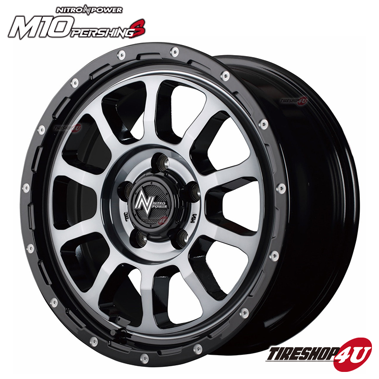 4本セット ナイトロパワー M10パーシング 17x7.0J 5/114.3 +42 DCMC BFグッドリッチオールテレーン KO3 225/65R17 ブラックレター RAV4の画像