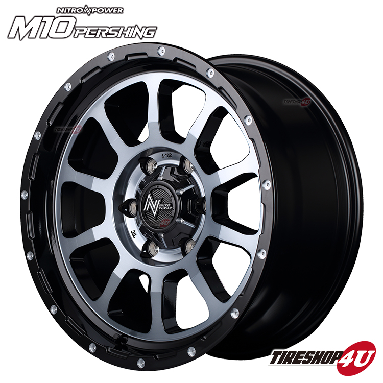 4本セット NITROPOWER M10 PERSHING 15x6.0J 6/139.7 +33 DCMC YOKOHAMA GEOLANDAR X-AT G016A 195/80R15 ホワイトレター ハイエース 200系の画像