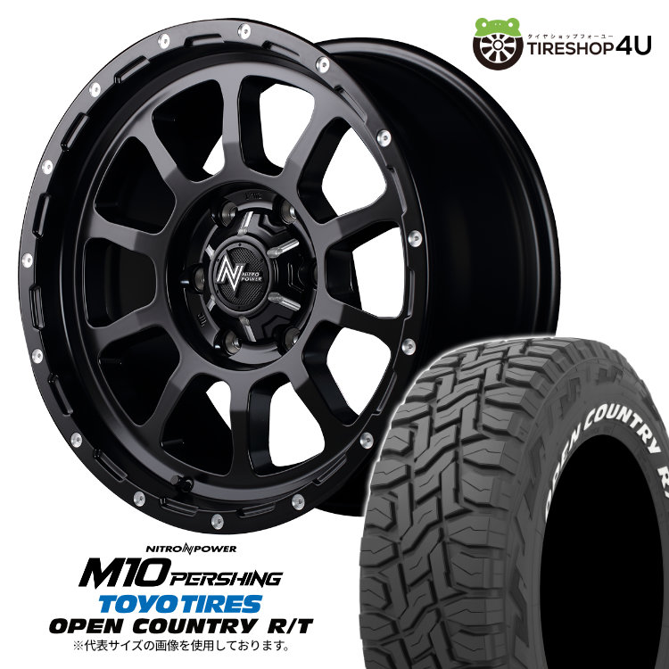 4本セット NITRO POWER M10 PERSHING 17x8J 6/139.7 +20 ブラック TOYO OPENCOUNTRY R/T 265/65R17 ホワイトレター プラド :M10 1780 6H SGBK OPEN RT 2656517:TIRE SHOP 4U 4号店