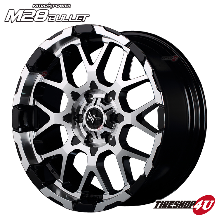 NITROPOWER M28BULLET 16x6.5J 6/139.7 +38 BKMC YOKOHAMA GEOLANDAR X-AT G016A 215/65R16 ホワイトレター ハイエース 200系の画像