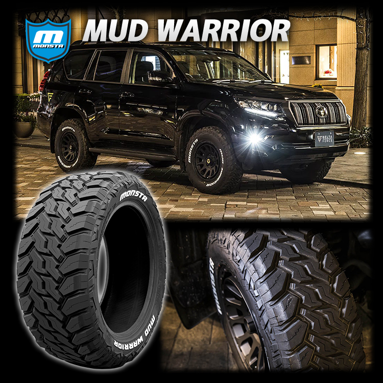 4本セット DELTAFORCE OVAL 16x7.0J 6/139.7+38 MB MONSTA MUD WARRIOR M/T 215/70R16 ホワイトレター ハイエース レジアスエース 200系 |  | 20