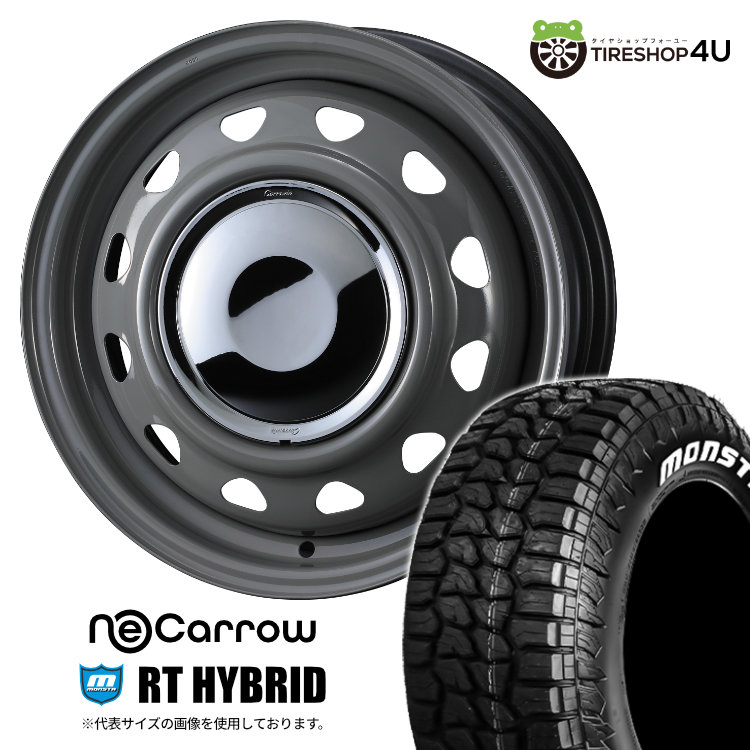 4本セット NeoCarrow ネオキャロ 14x4.5J 4/100+45 GRAY-CC MONSTA 