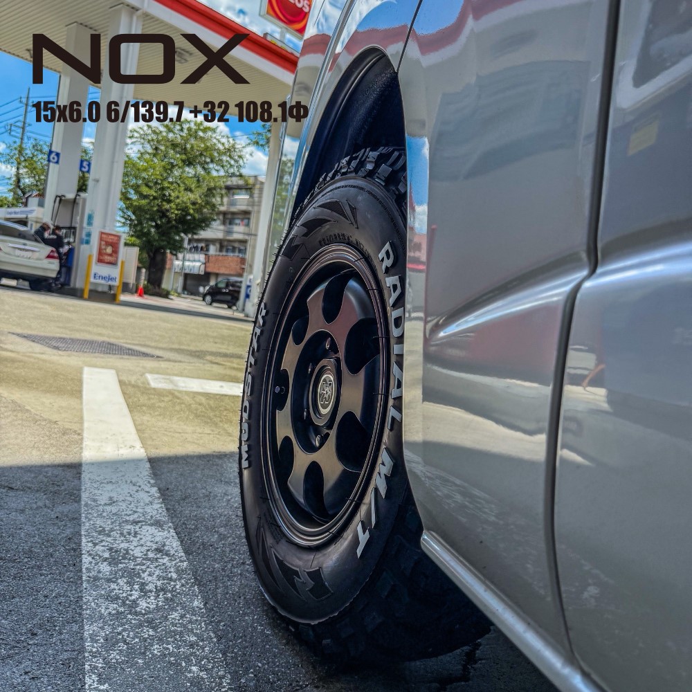 4本セット RIVAI リヴァイ ノックス NOX 15x6.0J 6/139.7+32 MBK BFグッドリッチ オールテレーンT/A KO3 195/80R15 WL ハイエース 200系の画像