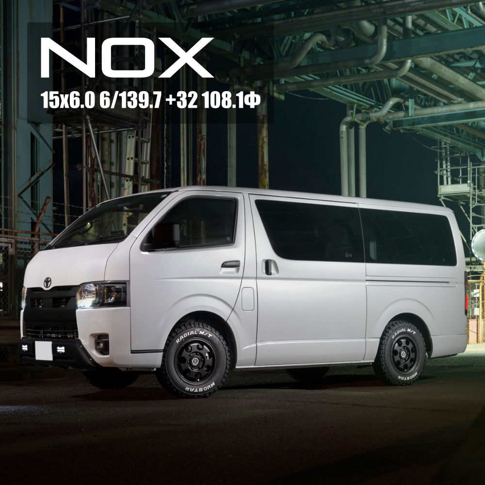 4本セット RIVAI リヴァイ ノックス NOX 15x6.0J 6/139.7+32 MBK BFグッドリッチ オールテレーンT/A KO3 195/80R15 WL ハイエース 200系の画像