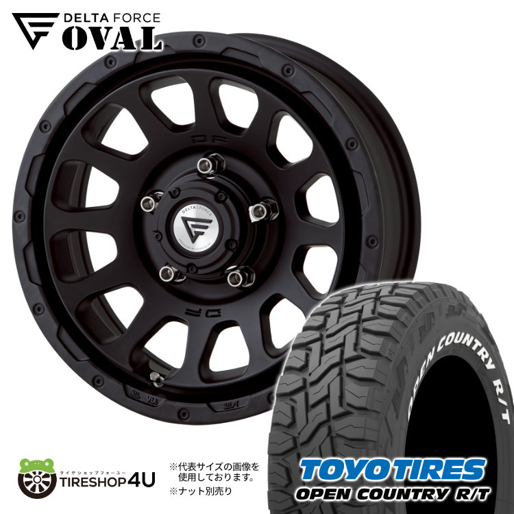 4本セット デルタフォース オーバル OVAL 16x5.5J 5/139.7 +20 MB TOYO トーヨー オープンカントリー R/T 185/85R16 WL ジムニー JB64 JB23｜tireshop4u-4